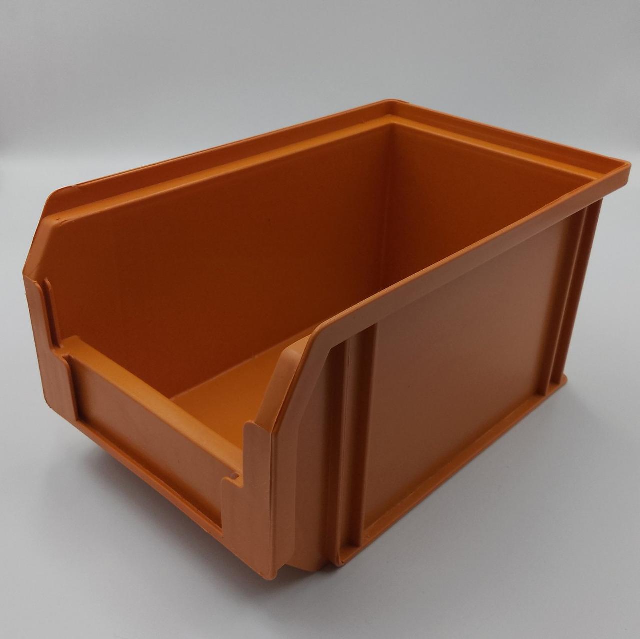 Ящик-лоток 701 ПРЕМІУМ 230х145х125 мм морквяний складський пластиковий