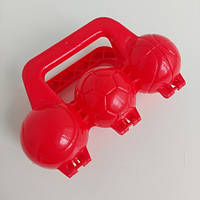 Сніжколіп на 3 сніжки, Червоний, діаметр кульки 6 см (1258)