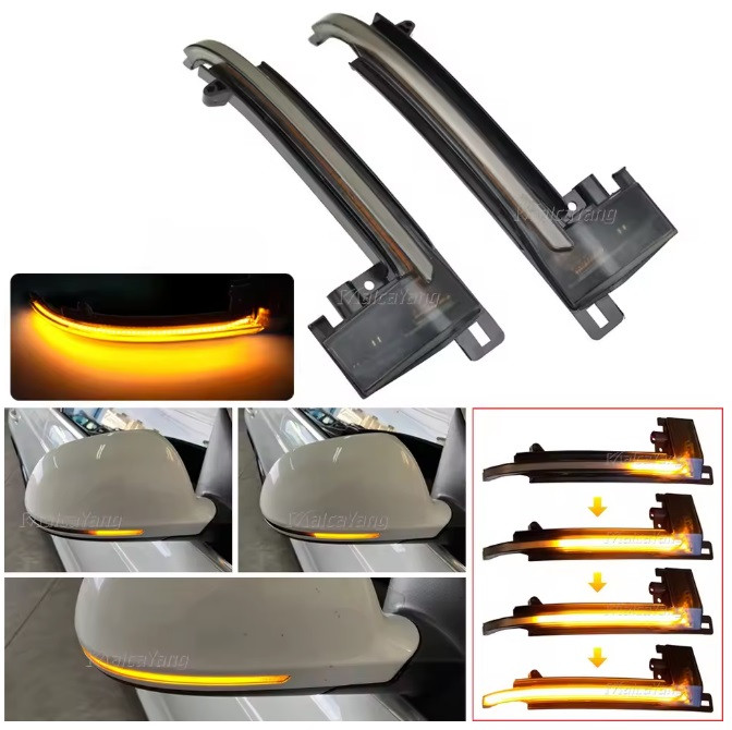 Повторювач повороту Audi A4 Б8 2008-2010 до рестайлинг на дзеркалі Ауді А4 (2шт динамічні чорні ЛЕД) Европейська версія, фото 1