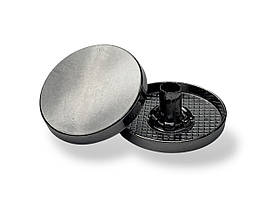 Капелюшок плоский таблетка для кнопок d20мм колір темний-нікель