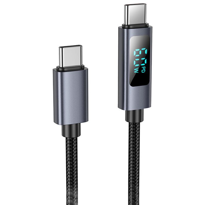 Дата кабель Hoco X112 Favor with display Type-C to Type-C 60W (1m)
