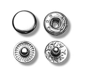 Кнопка металева Альфа 10 мм. Туреччина колір нікель (50 шт. у пакованні)