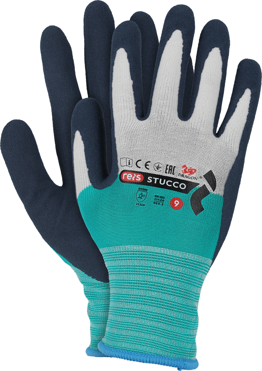 Рукавиці робочі покриті латексом REIS Польща STUCCO WTUA, фото 1