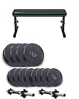 Набір Elitum Titan гантелі 2х21кг з лавою HS-1025 Pro