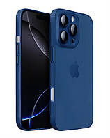 Ультратонкий матовий чохол для iPhone 16 Pro синій напівпрозорий