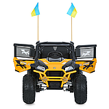 Електромобіль джип Баггі (р/к, 4мотор45W, 1аккум24V8AH, USB, EVA, BLUETOOTH) Bambi M 6131EBLR-7(24V) Жовтий, фото 3