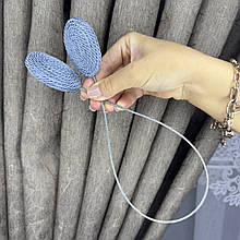 Магніт-підхват для тюля, з металевим тросом блакитний