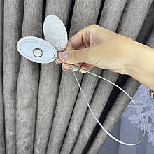 Магніт-підхват для тюля, з металевим тросом білий