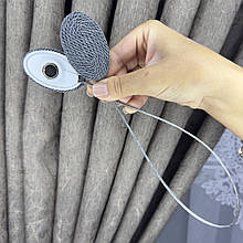 Магніт-підхват для тюля, з металевим тросом темно сірий