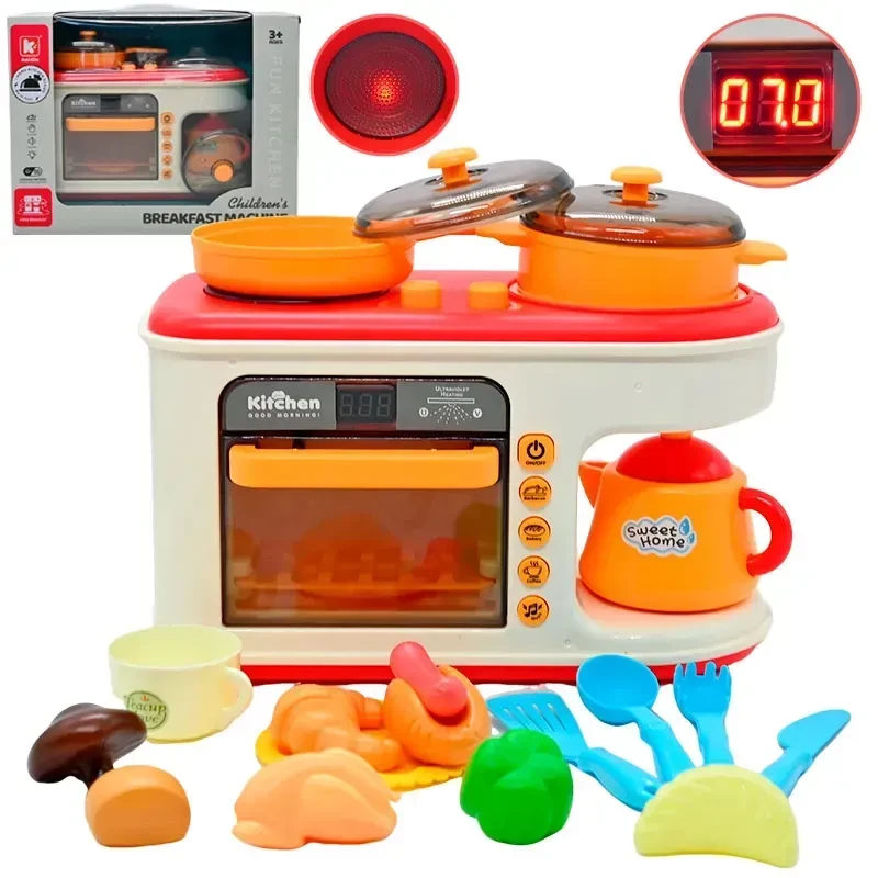 Дитяча кухня з ефектами G 775 A 21 предмет, плита, духовка, пароварка, гриль, проодукти та посуд, фото 1