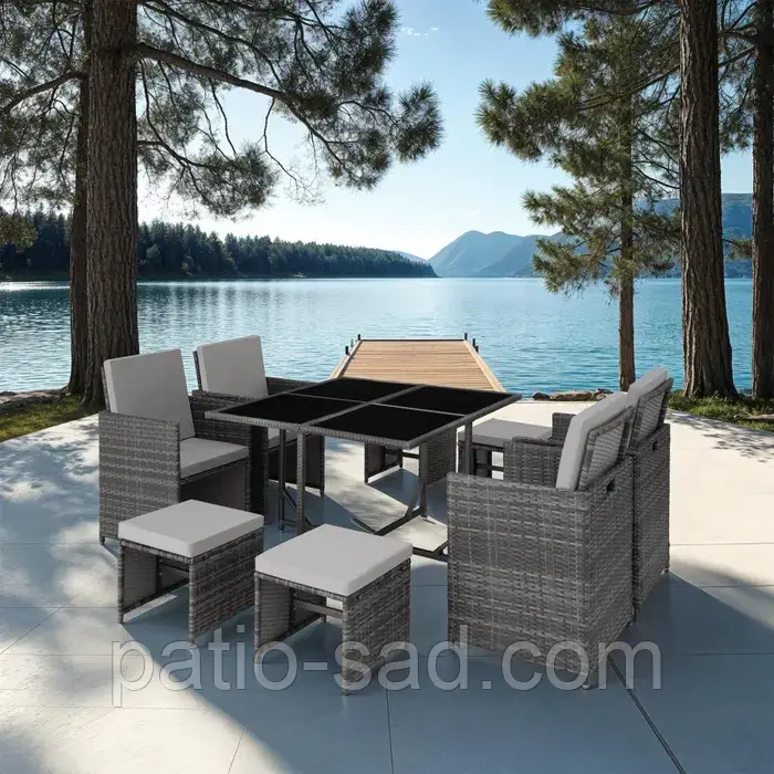 Ротангові меблі Bilbao сірий + чохол, фото 1