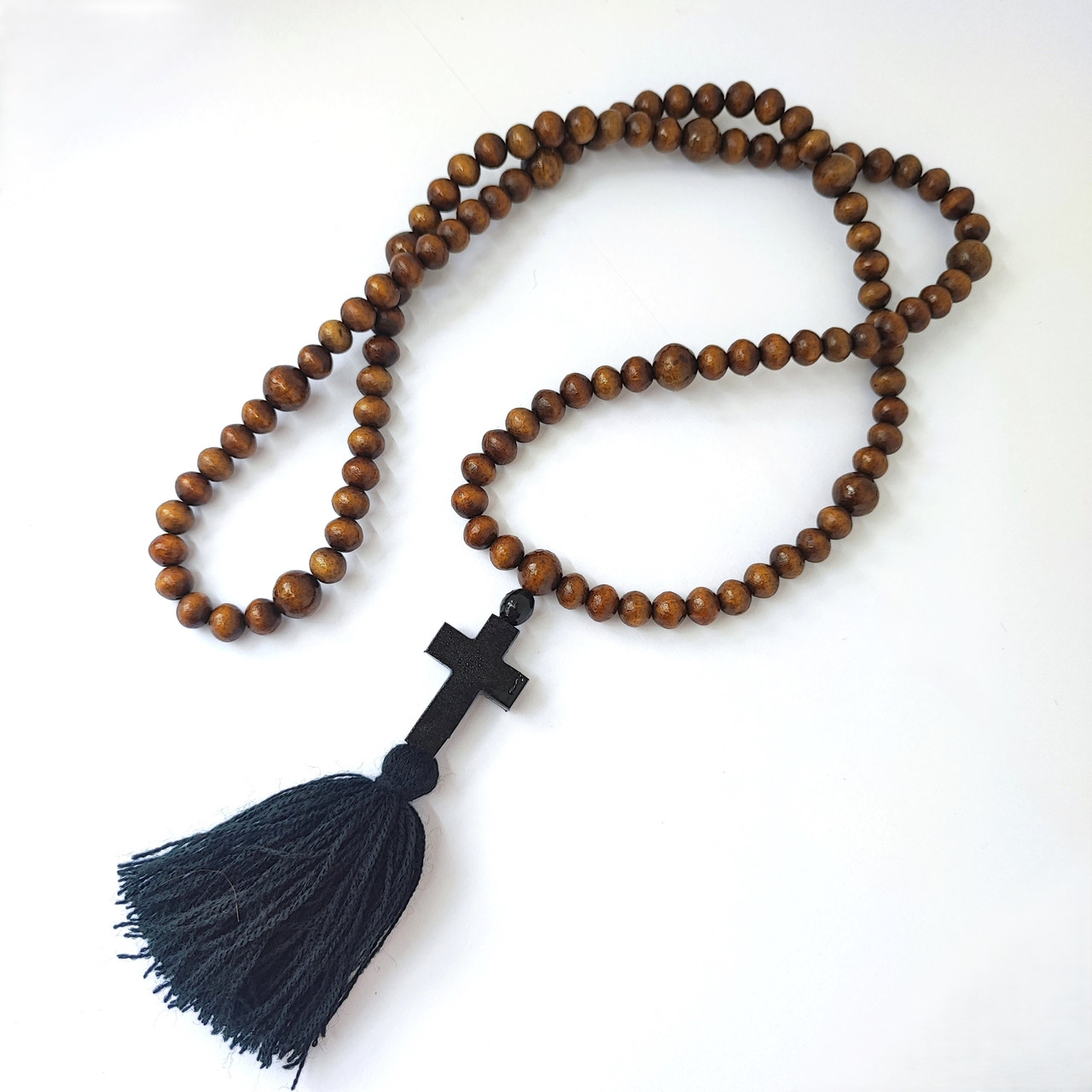 Чотки ручної роботи з дерев’яних намистин (на 100 зернят), фото 1