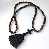 Чотки ручної роботи з дерев’яних намистин (на 100 зернят), фото 5