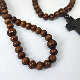 Чотки ручної роботи з дерев’яних намистин (на 100 зернят), фото 2