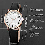 Жіночий годинник Geneva з ремінцем з екошкіри (Чорний), фото 4