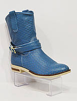 Женские синие ботинки с перфорацией 40 размер