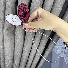 Магніт-підхват для тюля, з металевим тросом бордо