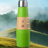 Спортивна пляшка-термос 500 мл із нержавіючої сталі  Зелений