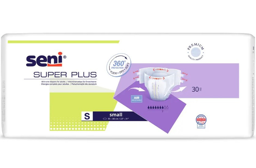 Підгузки для дорослих SUPER SENI PLUS 1 SMALL 55-80 см 30 шт