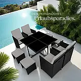 Високоякісний комплект із ротанга Biltao чорно-сірий, фото 3