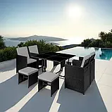 Високоякісний комплект із ротанга Biltao чорно-сірий, фото 4