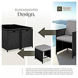 Високоякісний комплект із ротанга Biltao чорно-сірий, фото 8