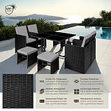 Високоякісний комплект із ротанга Biltao чорно-сірий, фото 9