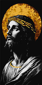 Картина за номерами Релігія. Образ Спасителя з фарбами металік 40*80 см Орігамі LW 5158