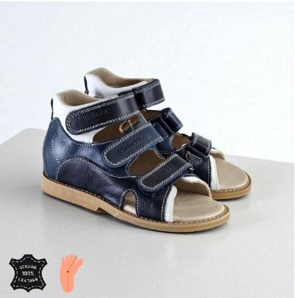 Дитячі рожеві ортопедичні шкіряні антиварусні босоніжки на липучках 27 розмір, фото 1