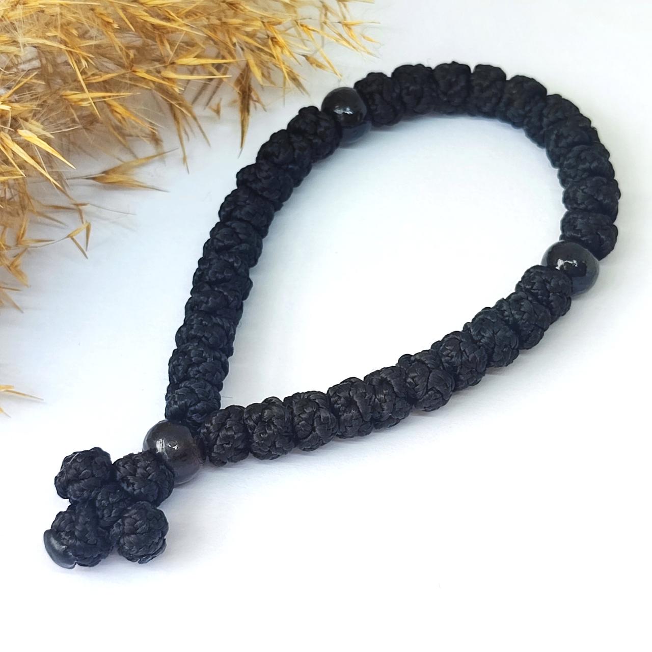 Чотки з сутажу на 30 вузлів ручної роботи - православний браслет на шнурку, фото 1