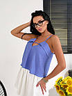 Жіночий літній топ NOBILITAS 40-46 блакитного кольору, фото 2