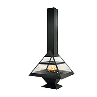 Трикутний дров'яний камін центральний острівний Traforart Admeto Central