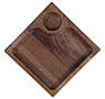 Менажниця дубова квадратна 25×25 см з 2 секціями — дерев'яна тарілка для подачі страв, екологічний посуд ручної роботи, фото 4