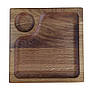 Менажниця дубова квадратна 25×25 см з 2 секціями — дерев'яна тарілка для подачі страв, екологічний посуд ручної роботи, фото 5