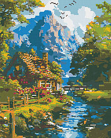 Алмазна мозаїка/вишивка Гірське життя 40*50 см Орігамі OD 3438