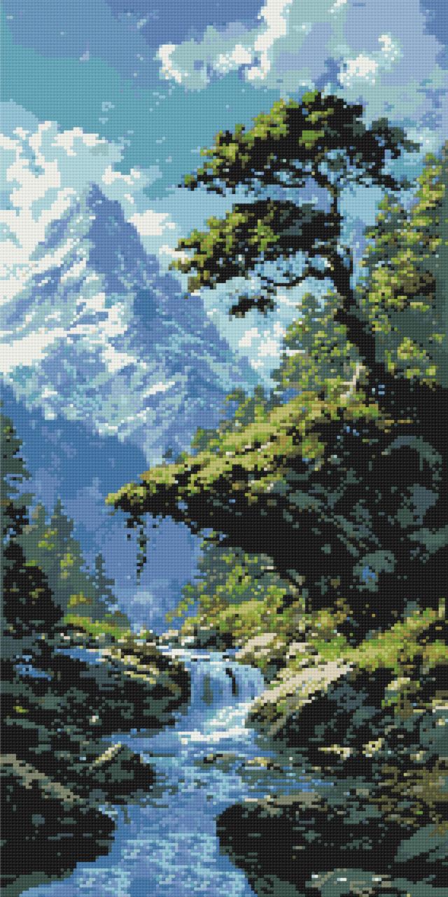 Алмазна мозаїка/вишивка Карпатський пейзаж 40*80 см Орігамі OD 5157, фото 1