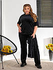 Жіночий велюровий костюм 3-ка NOBILITAS 42-54 чорного кольору, фото 4