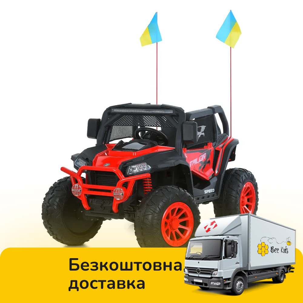 Електромобіль джип Баггі (р/к, 4мотор45W, 1аккум24V8AH, USB, EVA, BLUETOOTH) Bambi M 6131EBLR-3(24V) Червоний, фото 1