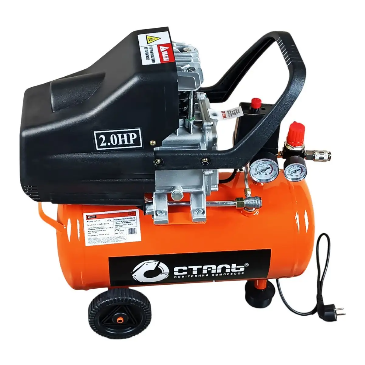 Компресор повітряний (масляний) Сталь КСТ-24 ресивер 24л масляні компресори 190 л/хв