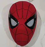 Маска Людини Павука з рухомими очима та контролем підборіддя тканина АБС-пластик універсальна реалістична чорна, фото 2