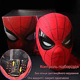 Маска Людини Павука з рухомими очима та контролем підборіддя тканина АБС-пластик універсальна реалістична чорна, фото 7