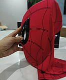 Маска Людини Павука з рухомими очима та контролем підборіддя тканина АБС-пластик універсальна реалістична чорна, фото 6