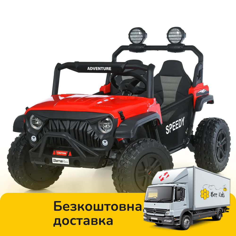 Електромобіль джип Баггі (р/к, 4мотор45W, 2аккум12V7AH, USB, EVA, BLUETOOTH) Bambi M 6206EBLR-3(24V) Червоний, фото 1