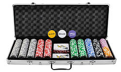 Покерний комплект професійний 500 фішок в алюмінієвому кейсі HQ Iso Tradе