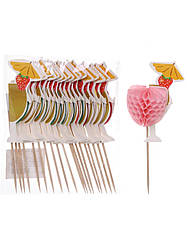 Шпажки для декора бокал набор 10 шт мікс