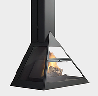 Підвісний камін на дровах Traforart Admeto Frontal. Вертикальний димовідвід