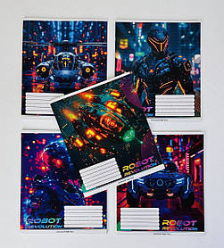 Зошит 24 аркуша У клітинку Robot revolution (3522(18к)) Star