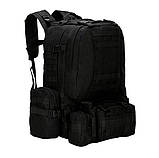 Тактичний місткий рюкзак Brandit з підсумками 50л чорний колір, фото 2