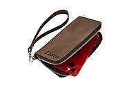 Шкіряний чохол футляр для смартфона на блискавці 170х85х15 мм/ Чохол для телефон з ремінцем на руку/ Чохол з гравіюванням