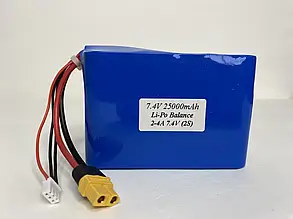 Акумулятор для коропового кораблика Фурія Шторм 8.4 В. 2S. 25000 mAh